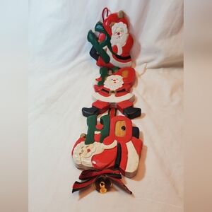 Santa's List Ho Ho Ho Vintage Wooden Wall Hanging Display Plaque